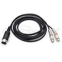 Кабель 5 pin DIN to 2RCA - F (металл), в экране