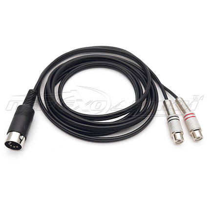 Кабель 5 pin DIN to 2RCA(мама), метал, в екрані, фото 1