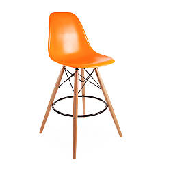 Стілець барний високий Тауер Вуд, СДМ-Груп ніжки бук, колір оранжевий
