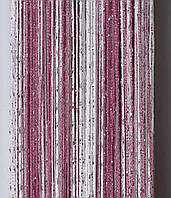 Штори нитки Веселка Дощ серпанок 3х3м Білий Рожевий Фрезовий з люрексом