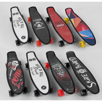 Скейт Пенні борд S-00635 (8) Best Board, 8 видів, колеса PU світні, d = 6 см