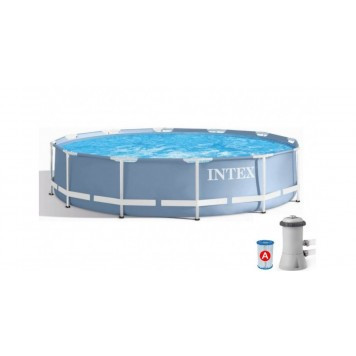 Intex Басейн каркасний 26712 NP( 366 см × 76 см ) від 6 років з вбудованим насосом 220-240V, фільтр, в коробці