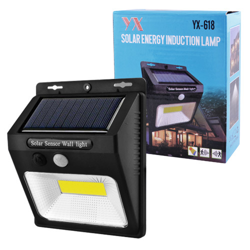 Настінний вуличний світильник  PIR+CDS, сонячна батарея, фото 1