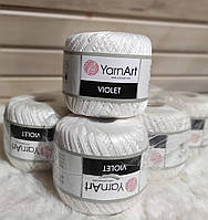 Нитки YarnArt Violet 003-white хлопок для ручного вязания