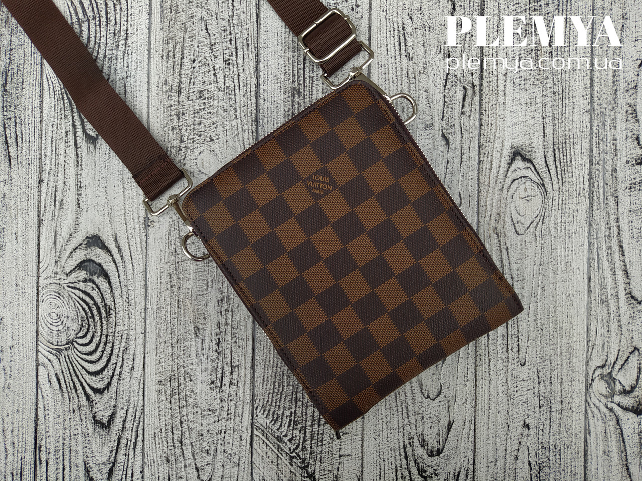 Маленькая мужская сумка через плечо Луи Витон / барсетка Louis Vuitton / сумка коричневая - фото 1 - id-p1424125988