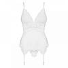 Корсет білий еротичний Obsessive 810-COR-2 corset & thong white S/M, фото 3