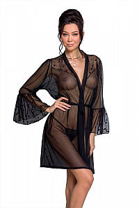 Пеньюар чорний еротичний LOVELIA PEIGNOIR black S/M - Passion