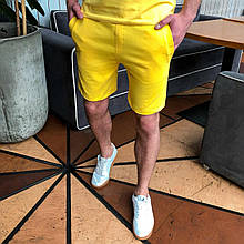 Чоловічі шорти на літо трикотажні Sahar жовті Чоловічі шорти літні повсякденні
