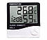 Електронний кімнатний термометр-гігрометр HTC-1 з годинником і будильником (вимірювач температури і вологості), фото 4