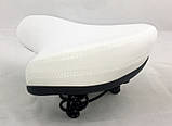 Сидіння біле для велосипеда Jet на пружинах, фото 2