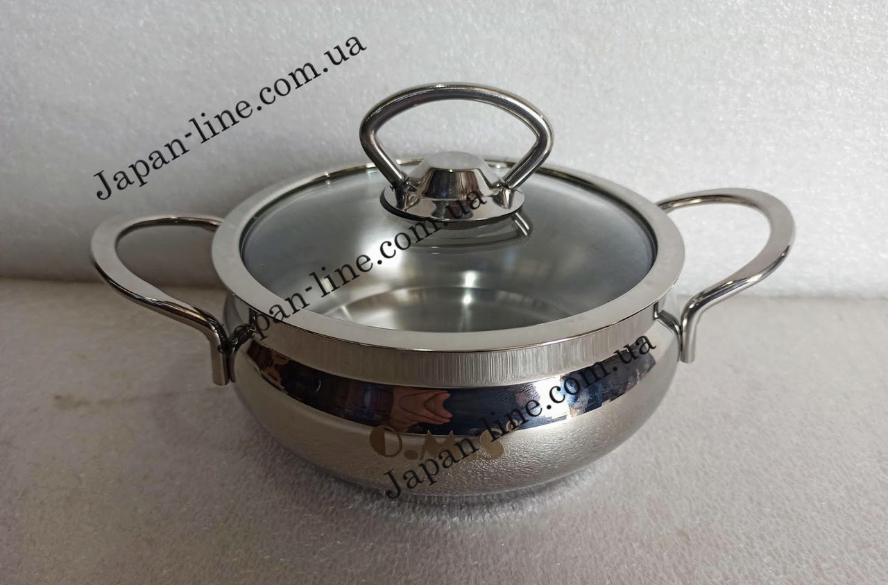 Каструля 1,7 л (16 см х 9 см) OMS 2009-17 з скляною кришкою