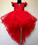 Дитяча сукня видовжене ззаду червоний 116-134, фото 2