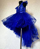 Дитяча сукня видовжене ззаду блакитне 116-134, фото 8