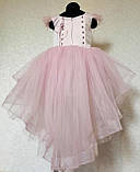 Дитяча сукня видовжене ззаду пудровое 116-134, фото 5