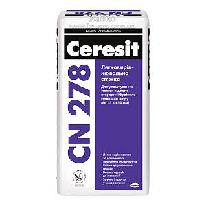 Стяжка CERESIT CN 278 легковирівнювальна (товщина 15-50 мм), 25 кг