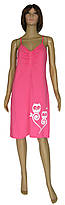 Нічна сорочка жіноча трикотажна 21019 Совушки котон Яскраво-рожева