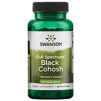 Клопогон кистевидный, Swanson, Black Cohosh, 540 мг, 60 капсул