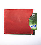 Шкіряний затиск для грошей гаманець з натуральної шкіри Spring+col.H червоний, фото 4