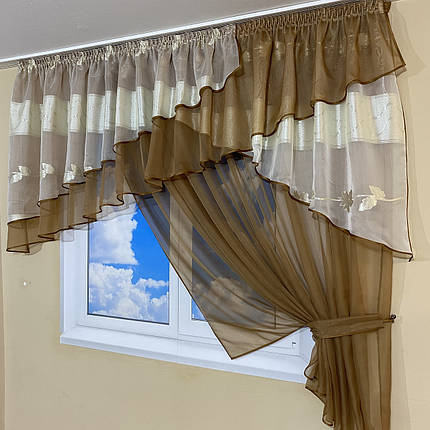 Кухонні штори Мілана коричнева, фото 2