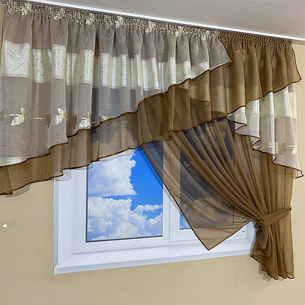 Кухонні штори Мілана коричнева, фото 3