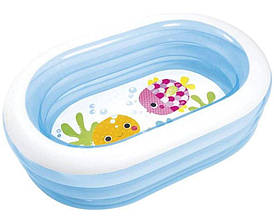 Басейн надувний дитячий з прозорими стінками овальний Ніжність об'єм 238 літрів Intex 163-107-46см