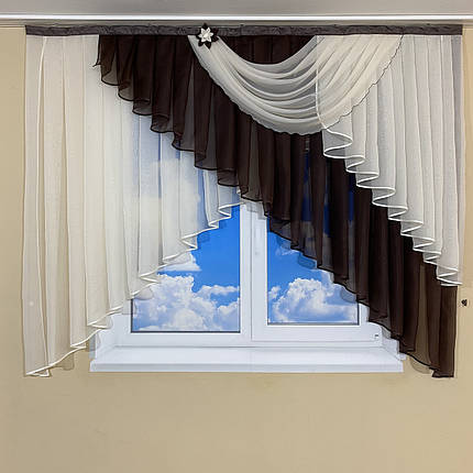 Тюль ламбрекен в спальню, дитячу кімнату, прихожу №442, фото 1