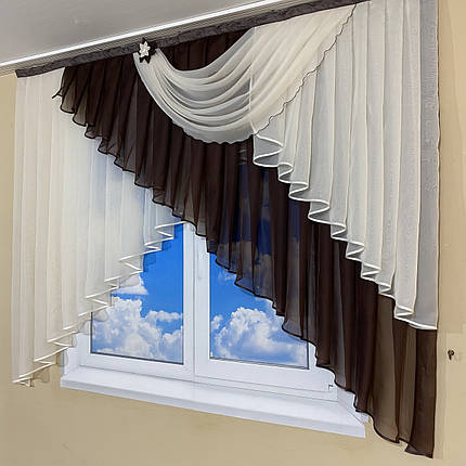 Тюль ламбрекен в спальню, дитячу кімнату, прихожу №442, фото 2