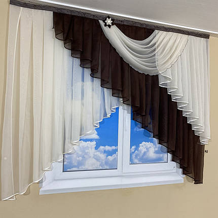 Тюль ламбрекен в спальню, дитячу кімнату, прихожу №442, фото 3
