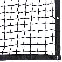 Сетка для большого тенниса нейлон плетение встык, р-р 12,8х1,08м, ячейка 5x5см с метал.тросом черная