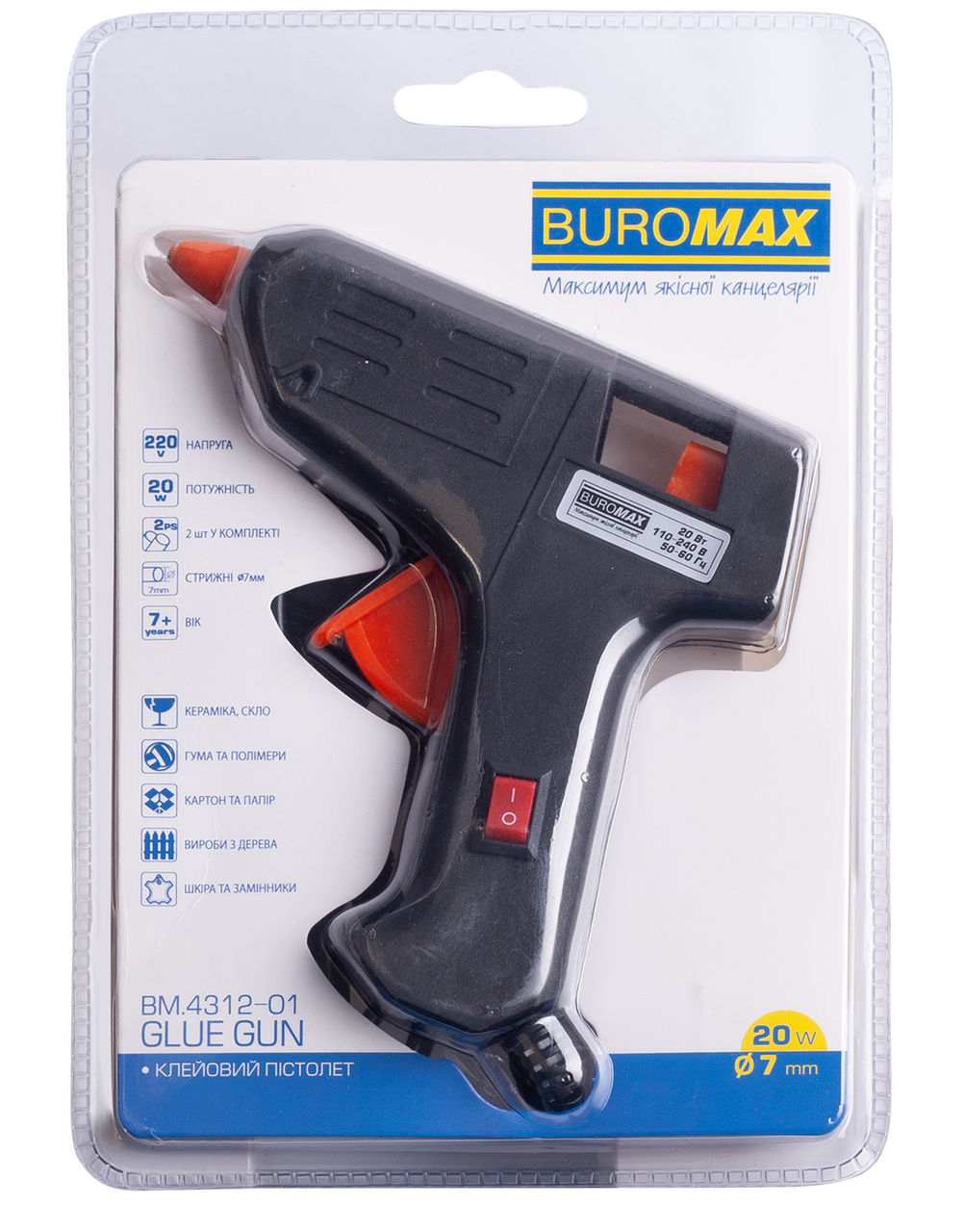 Клейовий пістолет BUROMAX BM.4312-01