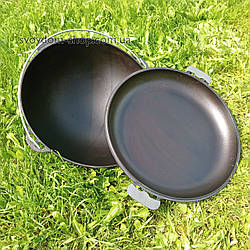 Казан татарський чавунний із кришкою-сковородою об`ємом 8 л вир-ва Біол (0908К)