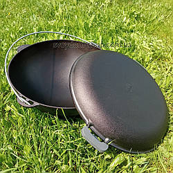 Казан чавунний азіатський із кришкою-сковородою об`ємом 12 л вир-ва Біол (0912К)