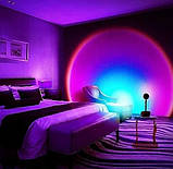 Sunset Lamp проекційний світильник заходу, світанку, USB led Lamp , світло райдужний, фіолетово-бірюзовий, фото 2