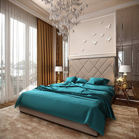 Постельное бельё евро 200*220 страйп-сатин люкс (17347), фото 1