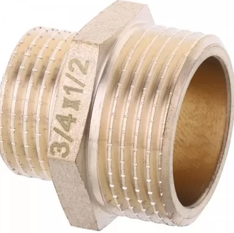 Ніпель редукційний Koer KF.N0608.WN - 1/2"х3/4" без нікелю