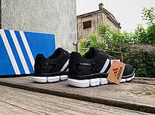 Чоловічі кросівки літні сітка Adidas Climacool дихаючі Black White чорні з білим, фото 6