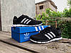 Чоловічі кросівки літні сітка Adidas Climacool дихаючі Black White чорні з білим, фото 8