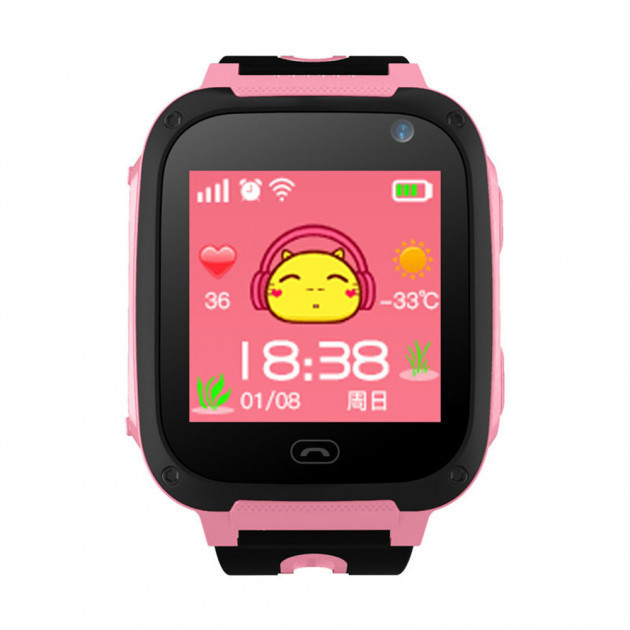 Смарт-часы Smart F2 детские (sw015-LVR) | Наручные часы с GPS трекером Pink - фото 2 - id-p1424335808