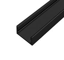 Профиль алюминиевый ЛП7 черный (комплект профиль + линза), 2м