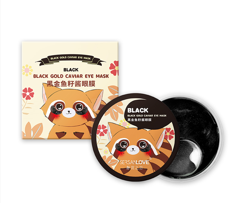 Гідрогелеві патчі під очі SERSANLOVE Black Gold Caviar Eye Mask з золотом і екстрактом чорної ікри 60 шт, фото 1