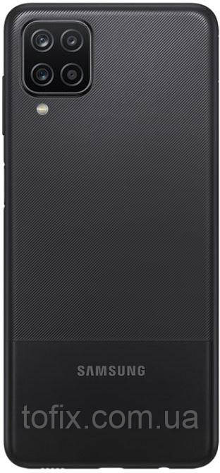 Задня панель корпусу (кришка акумулятора) для Samsung A125F Galaxy A12, зі склом камери, оригінал Чорний