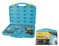 Набір насадок торцевих ТИТУЛ 78-7072 (CrV 1/4" і 1/2" з тріскачкою 24 зуба, 72 шт в кейсі)