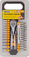 Набір насадок торцевих MasterTool 78-1428, PROFI CrV 1/4" 4-14 мм, тріскачка 72Т, 28 шт., фото 3