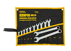 Ключі рожково-накидні MasterTool 72-0112, набір 12 шт (6,7,8,10 - 15,17,19,22) DIN3113 довічна гарантія