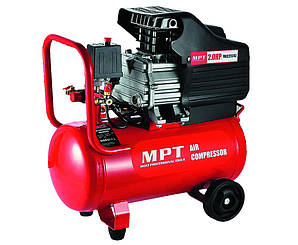 Компресор MPT MAC20243 PROFI, 24 л, 1500 Вт/2 л. с., 2850 об/хв, 100 л/хв, 8 атм, 2 виходи, мід обмотка