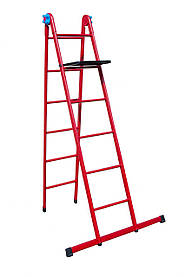 Драбина універсальна металева Господар 79-1016 (6 ступенів зі столиком, h=1610-3620 мм, max 150 кг)
