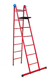 Драбина універсальна металева Господар 79-1017 (7 ступенів зі столиком, h=1880-4180 мм, max 150 кг)