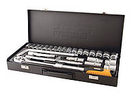 Набір насадок торцевих MasterTool 78-4126 PROFI, CrV 1/2" 8-32 мм, тріскачка 72Т, 26 шт, мет. кейс, фото 2