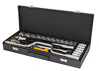 Набор насадок торцевых MasterTool 78-4125 PROFI, CrV 1/2 10-32 мм, трещотка 72Т, 24 шт мет. кейс