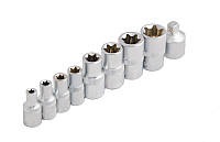 Набір насадок торцевих MasterTool 78-1409, CrV, E-TORX 9 шт (1/4 "- 5/6/7/8 3/8 "- 10/12/14/16)